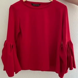 Zara Pleated Top Red xs